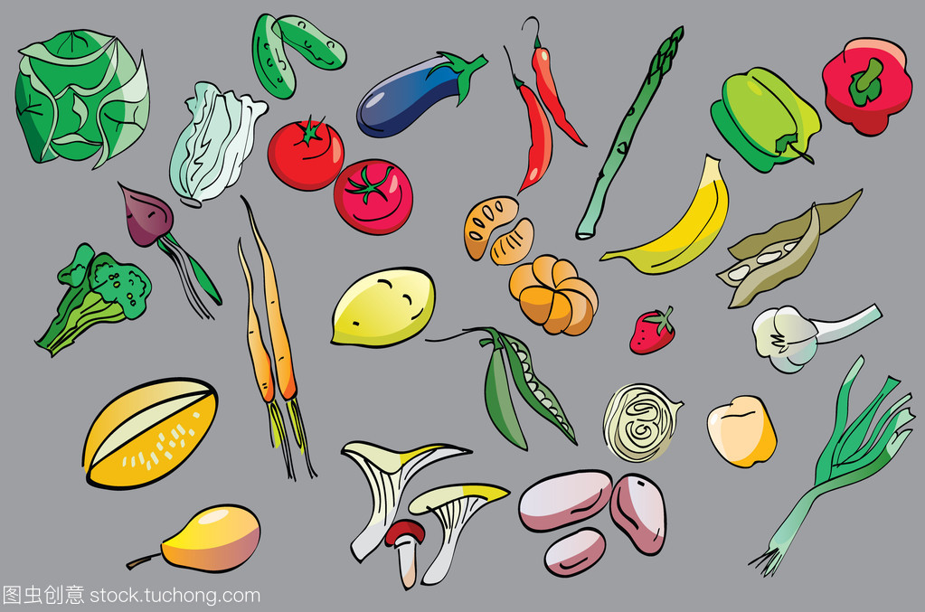 剪贴画的水果和蔬菜